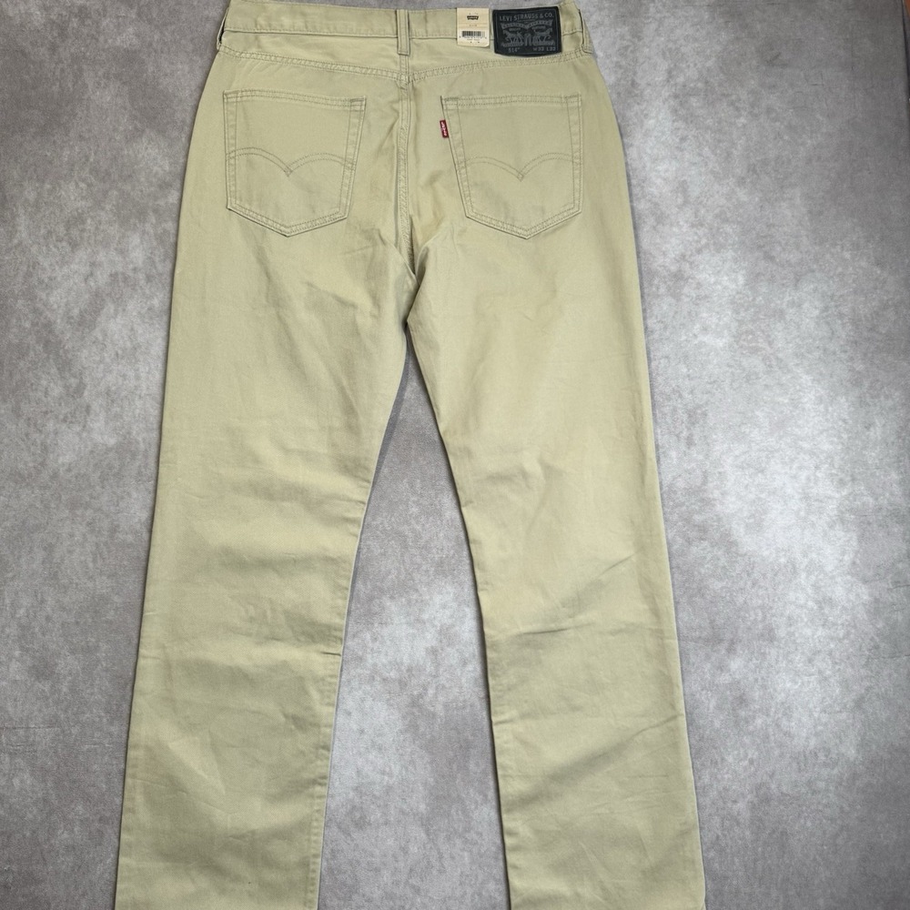 Nwt LEVI STRAUSS Men 514 Straight 100% Cotton Denim Jeans TAG 33x32 Khaki - Picture 2 of 10